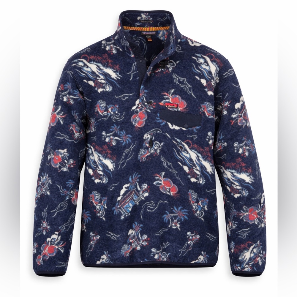 Patagonia Synchilla Snap-T‎ Aloha Rickshaw Print L Rare